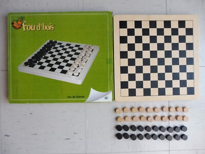Jeu De Dames En Bois Complet - Marque Fou D'bois / CP International - Occasion