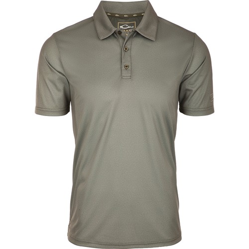Drake Waterfowl Short Sleeve Heathered Polo Shirt - Picture 3 of 10
