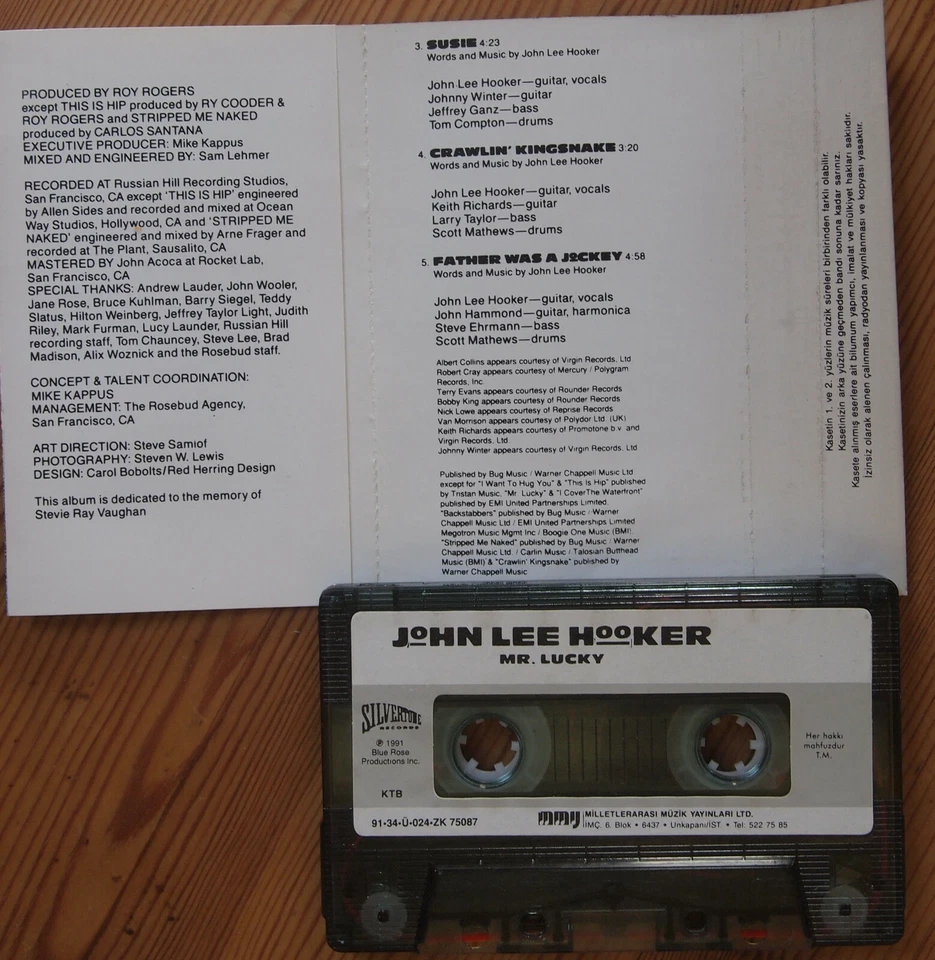 JOHN LEE HOOKER - MR. LUCKY (SILVERSIDE ZK75087) 1991 TURKEY CASSETTE TAPE BLUES - Image 3 of 3