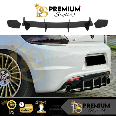 Volkswagen Scirocco R Gloss Black Rear Bumper Blade Diffuser 2008-2017