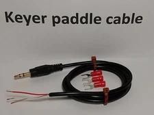 CW KEYER PADDLE Cable 3 feet, 1/8" (3.5mm) Plug, STRAIGHT KEY Morse code