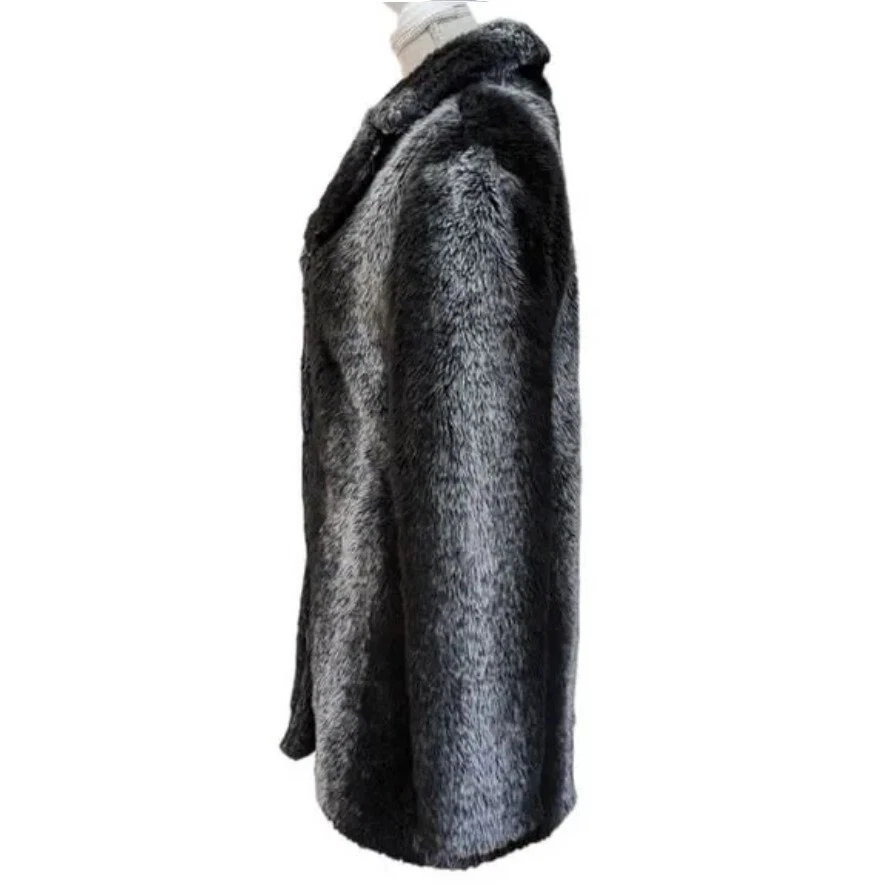 Abrigo Blanc Noir Gris y Negro Imitación Piel Abotonada Talla S Foto 4 de 4