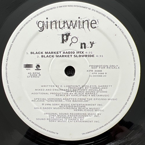 Ginuwine – Pony (Magic Mike Soundtrack 4 Mixes 12'' PROMO 1996 CLEANED/TESTED EX - Imagen 6 de 9