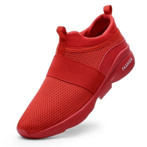 Scarpe da uomo sportive slip on sneakers casual jogging passeggio taglia UK 6-11,5 - Foto 17 di 32