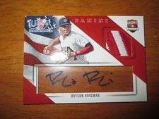 BRYSON BRIGMAN 2015 Panini USA Baseball Acetate GU PATCH AUTO #21/25 Autograph
