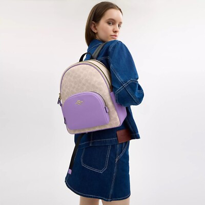 COACH CZ176 Court Backpack In Signature Canvas & Leather  display picture 1