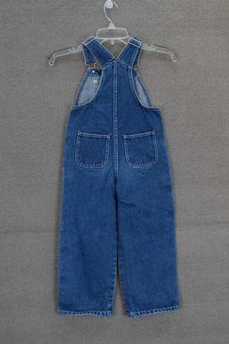 VINTAGE Tommy Hilfiger Blue Jean Denim Bib Overalls Child Kid Size 5 Logo Stars - Picture 5 of 8