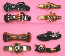 LOT OF 2 clips --3.75 Inch Long  Hair Clips  Hair Claws   Plastic Barrettes