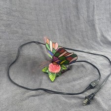 Stained Glass Butterfly Table Lamp Night Light Butterfly Rose Decor