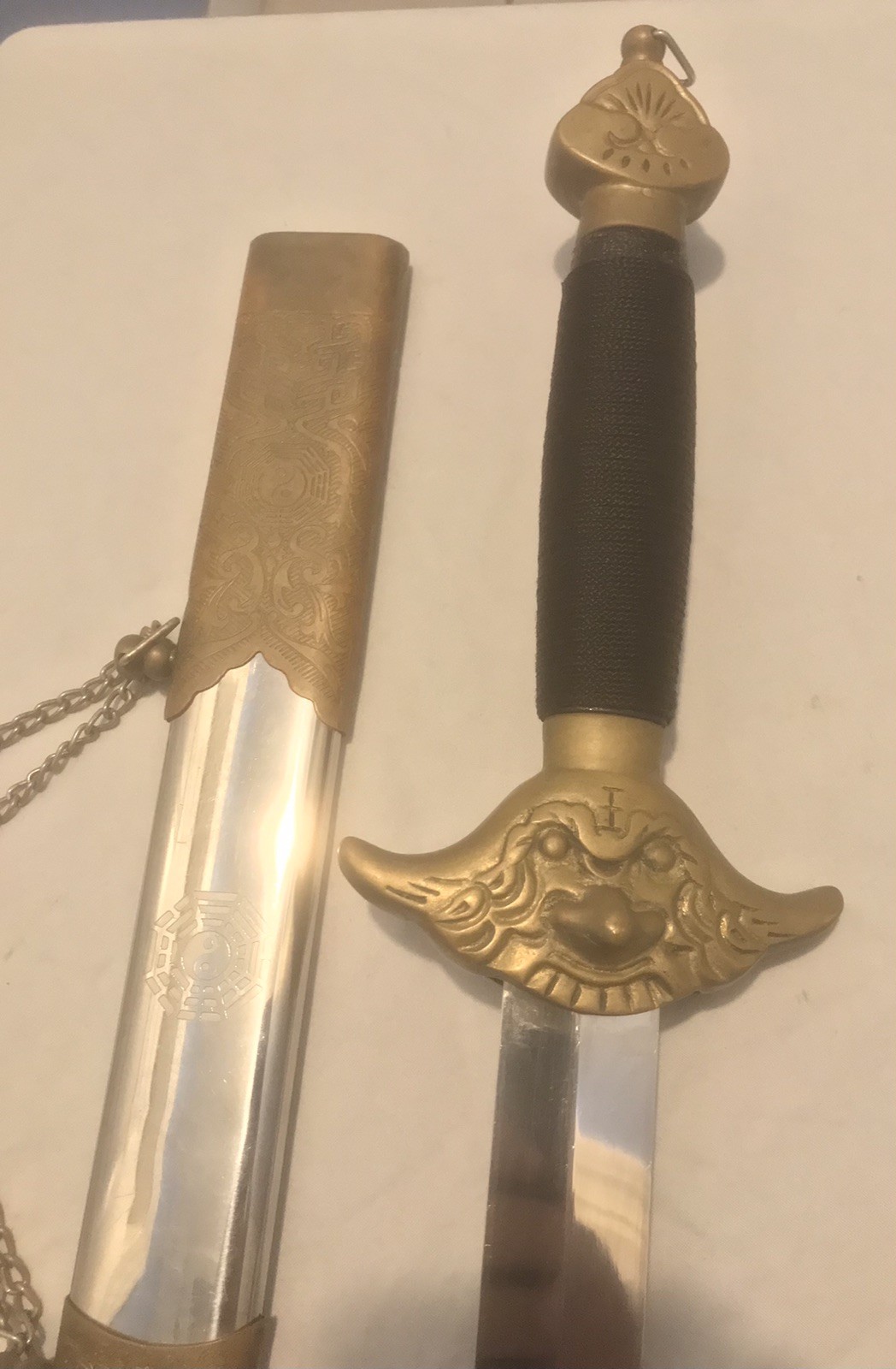 Vintage Chinese Kungfu Tai Ji Jian Stainless Steel Exercise Tai Chi Sword 