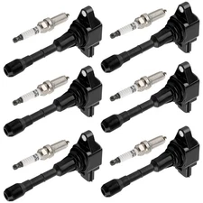 Ignition Coil Pack and Iridium Spark Plug Set of 6 for Nissan Infiniti UF617 New