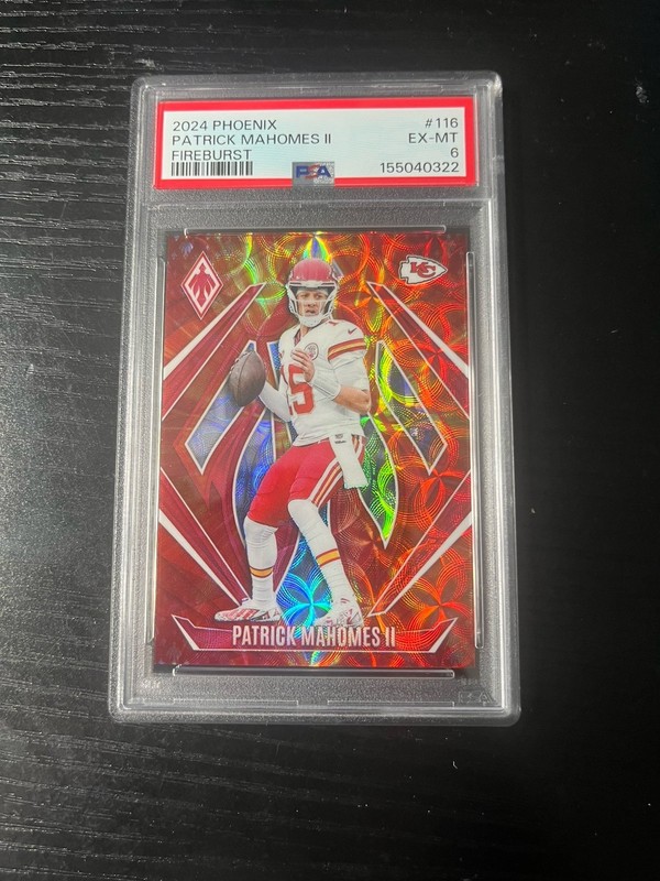 Patrick Mahomes II 2024 Panini Phoenix Fireburst 205/350 #116 Chiefs PSA 6