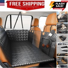 Dog Car Seat Cover for Back Seat, Hard Bottom Back Seat Extender for Dogs - S...