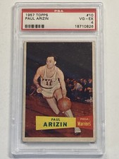 1957 Topps Paul Arizin #10 RC Philadelphia Warriors HOF PSA 4