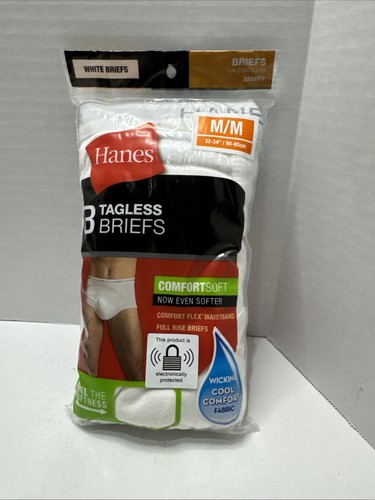 Hanes Mens Briefs 3 Pack ComfortSoft Tagless Flex waist Full Rise M NEW Vintage - Picture 1 of 10