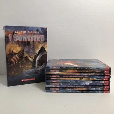 I Survived Book Lot 10 Kids Chapter Books By Lauren Tarshis W/ Box - Image 1 of 4