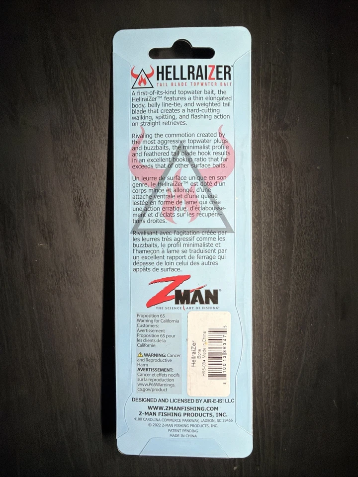 Señuelo Zman Hellraizer 5 pulgadas 5/8 oz topwater ¡¡¡COLOR HUESO!!! (¡Paquete Will!) Foto 2 de 2