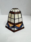 vintage stained glass lamp light fixture shade tiffany syle pendant