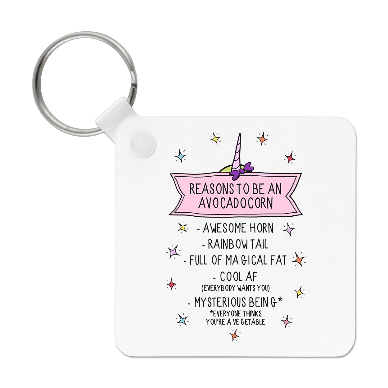 Reasons To Be An Avocadocorn Keyring Key Chain - Avocado Unicorn Funny
