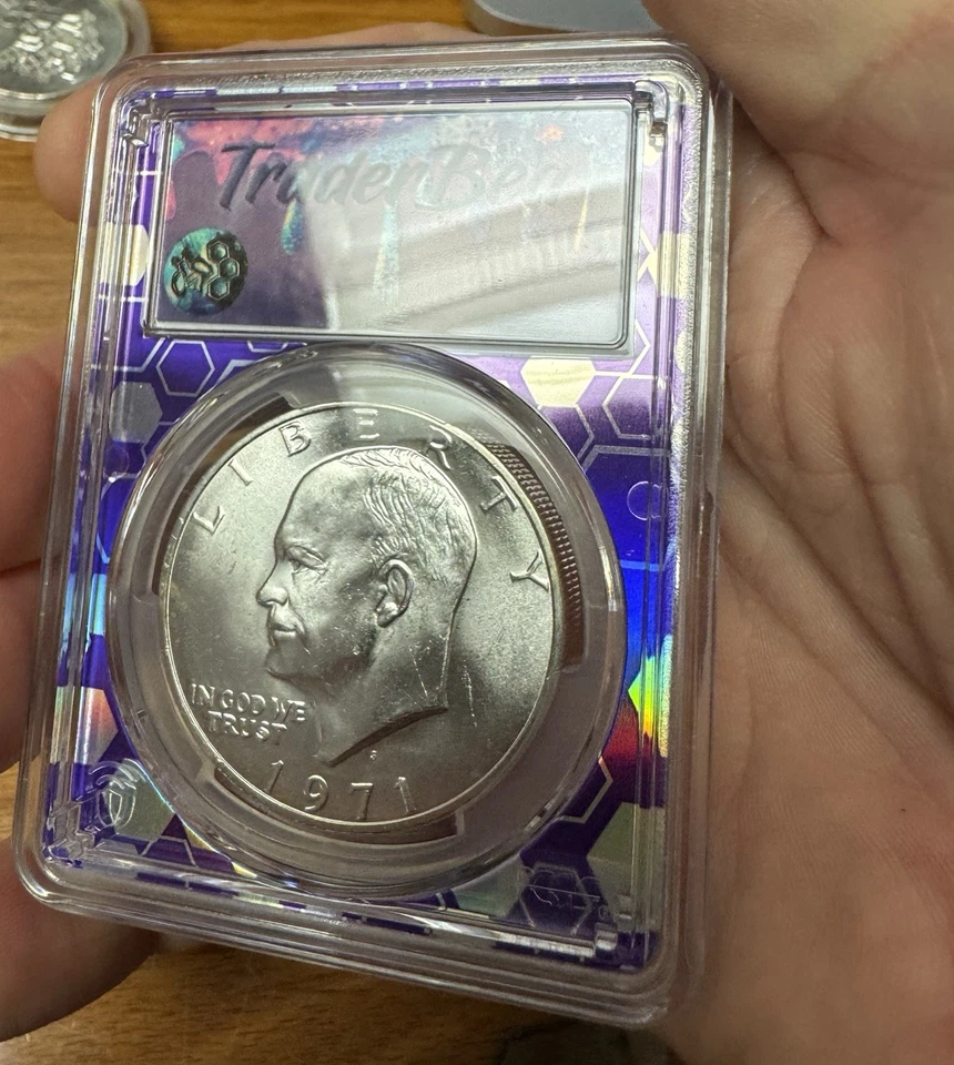 1971 S $1 Silver Ike Eisenhower Dollar PCGS MS65 - Image 3 of 4