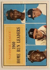1961 Topps NL Home Run Leaders Banks Aaron Mathews Boyer #43