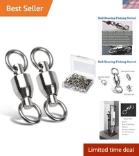 Corrosion Resistant Ball Bearing Fishing Swivels - Set of 25, 55lb Strength