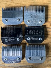 6 Clipper Blades Andis Oster 1, 1 BLK, 1.5, 000, 000 ANDIS, 00000