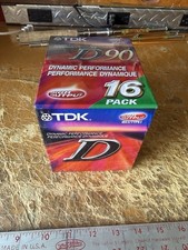 Factory Sealed TDK D90 90 Min Blank Audio Cassette Tapes Type I 16 Pack NOS