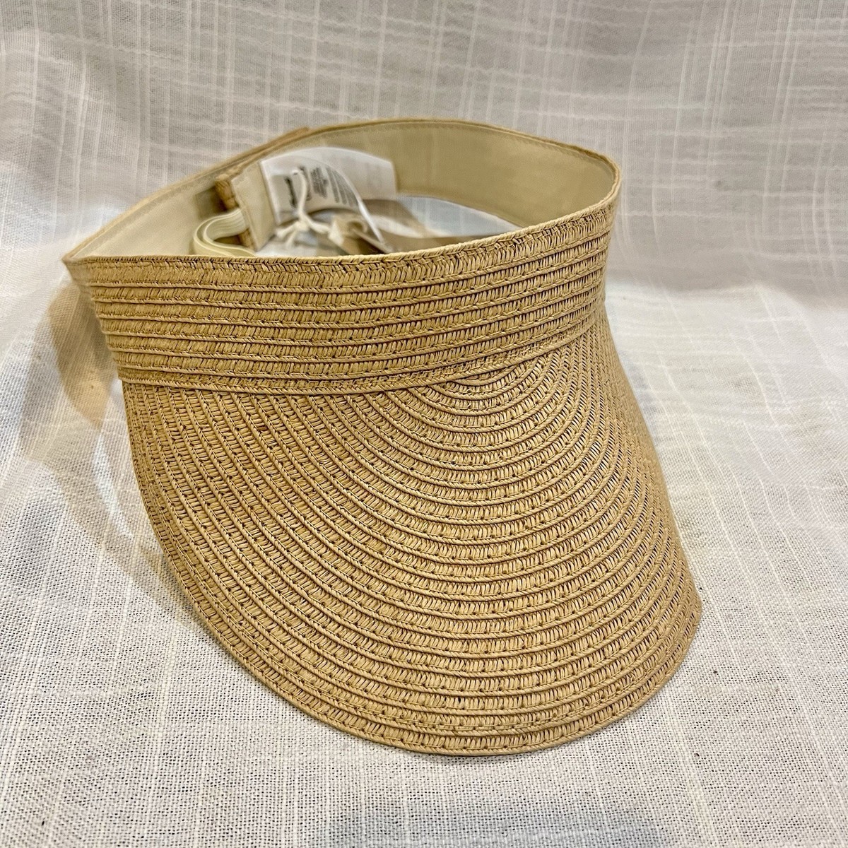 Madewell Tan and Black Straw Hat braided small medium Madewell Packable Braided Straw Hat MD832 M/L Medium Large  main image 3