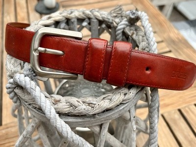 BREE hochwertiger Damen Gürtel mit Schnalle Mattsilber in Leder Soft Red Gr. 75
