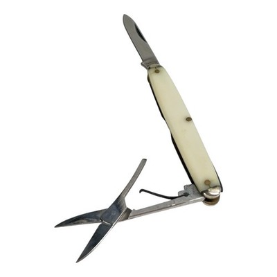 Vintage Camillus NY Pocket Knife with Scissors and Small Blade #46