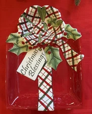 Fitz and Floyd Southern Christmas Chip and Dip Platter Tray With Box