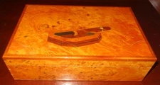Rare Diamond Crown Cedar Wood Lined Humidor Box With Beautiful Cigar Inlay