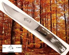 *OLD REGIONAL FOLDING KNIFE *ALPINE*BS. GUARANTEE*THE 3 THEOLOGICAL VIRTUES*