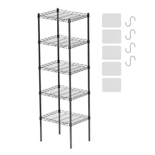 5 Tier Shelves, 16.9x 13x 53.9 Utility Rack Shelf, Metal Storage Shelving,