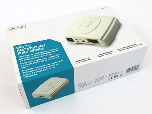 Digitus - DN-13003-1 -Fast Ethernet Druckserver-RJ45-USB 2.0-10/100Mbit/s-TCP/IP