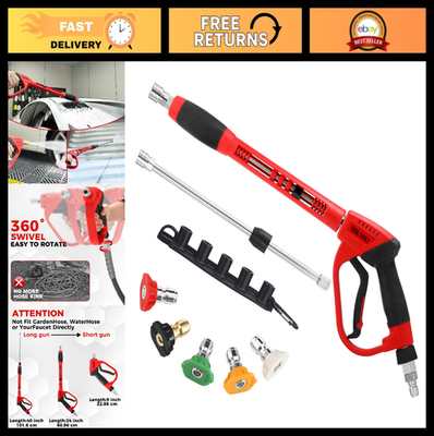 #ad Pressure Washer Gun with 3 8quot; Swivel Connector Wand Extension amp; 5 Nozzle Tips $48.99