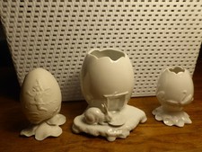 3 St. Eivase Figurenvase 1 Bisquitporzellan Scheibe-Alsbach Thüringen Ostern