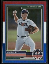 2023 Panini Stars & Stripes USA Baseball Mavrick Rizy #14 Red, White, & Blue