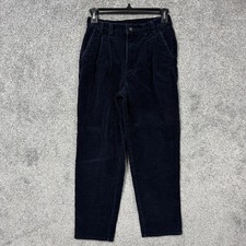 Vintage 90s Y2K Talbots Corduroy Pants 14 Blue Pleated Preppy Dark Academia