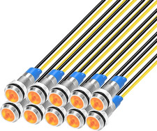 10 Pcs 6Mm 110V-220VAC LED Indicator Light Waterproof Signal Lamp for Motor