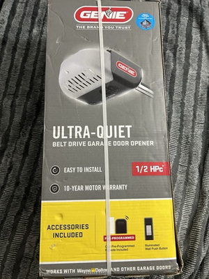 #ad Genie Ultra Quiet Belt Drive Garage Door Opener 1 2 Hp $130.00