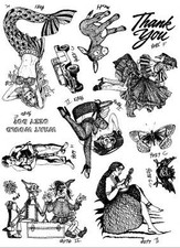 Unmounted Rubber Stamp Plate, Unmounted/Uncut Pink Rubber Stamps