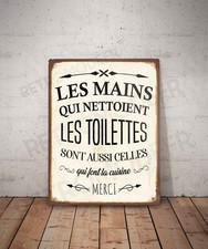 Plaque métal vintage citation nettoyage des Toilettes Décoration Déco affiche WC