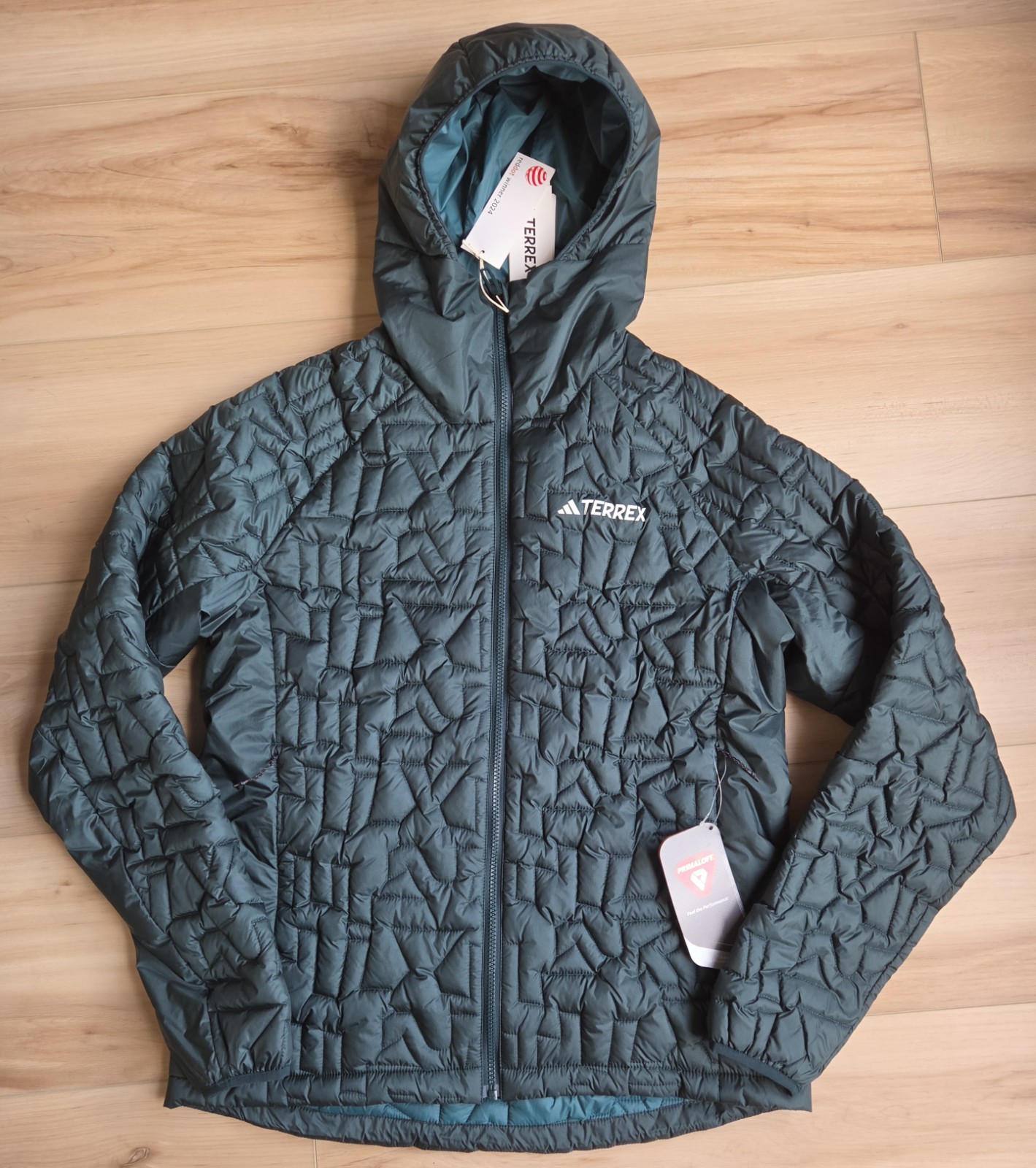 adidas Terrex Xperior PrimaLoft Insulated Hooded Jacket Green Mens Medium JL9744