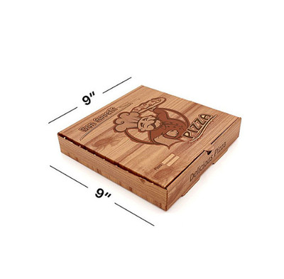 9'' Premium Qualität PIZZABOX Take Away Fast Food Braun Box Bedruckt 90er Pack