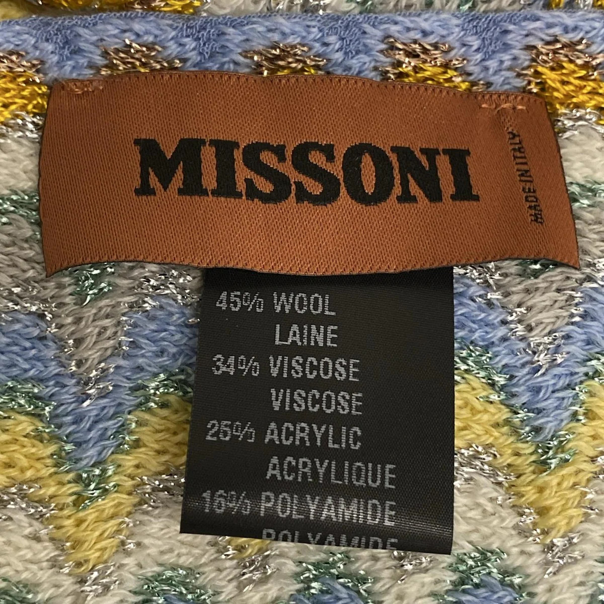 MISSONI - Light Blue Light gray Multi Wool Viscose Acryl Polyamide