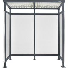 6'5"W x 3'8"D x 7'H Bus Smoking Shelter Flat Roof with Three Sided Open Front