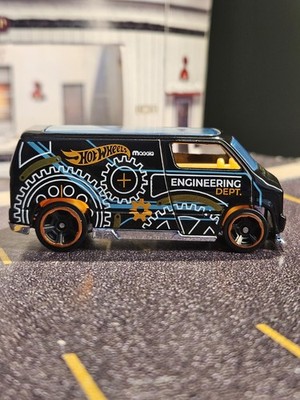 2023 HW DESIGN LAB Design CUSTOM '77 DODGE VAN  black; ENGINEERING  Hot Wheels