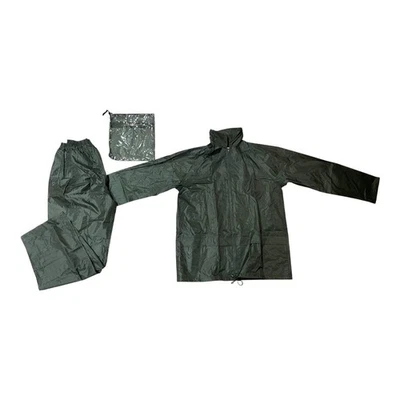 wasserdicht Herren Regenanzug Overall Hose Jacke Set grün XL Reißverschluss Aufbewahrungstasche - Bild 1 von 4